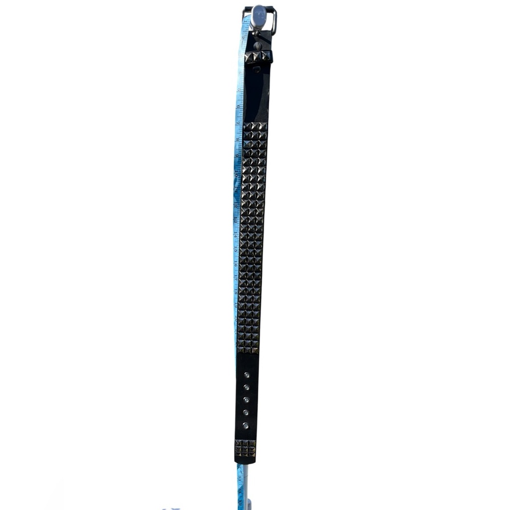 32 inch Black Studded Leather Belt
